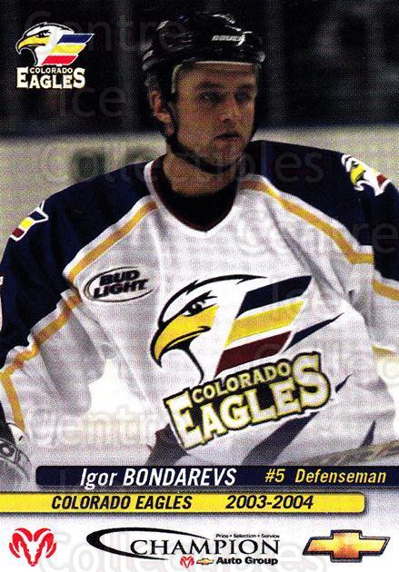  (CI) Karlis Zirnis Hockey Card 2003-04 Colorado Eagles 20  Karlis Zirnis : פריטי אספנות ואמנות