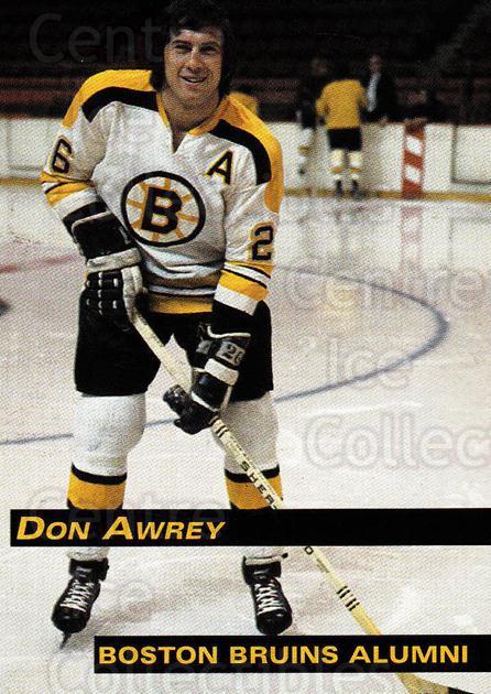 1971-72 Boston Bruins Don Awrey hockey card (pinholes and wear